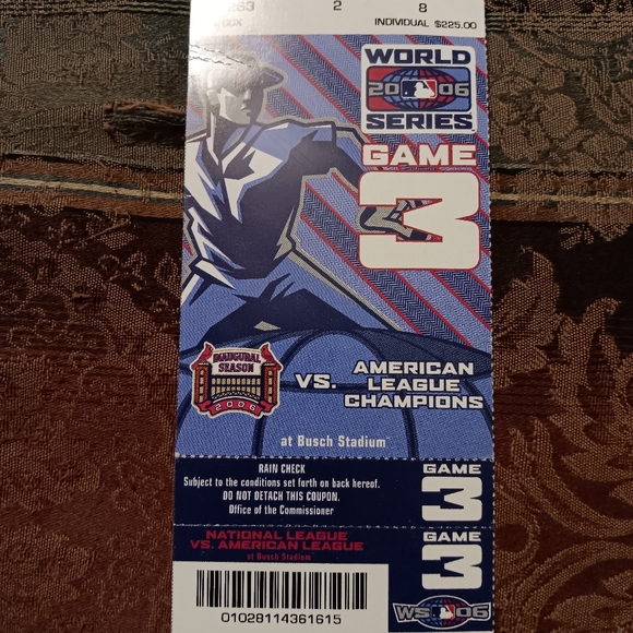 (4) Four 2006 World Series Game 3 Tickets St. Louis Cardinals Vs. Detroit Tigers - Picture 3 of 9